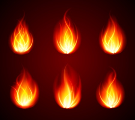 Fire flame set for design vector illustration eps 10 のイラスト素材