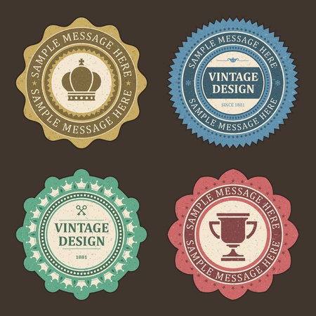 Vintage labels set design elementsのイラスト素材