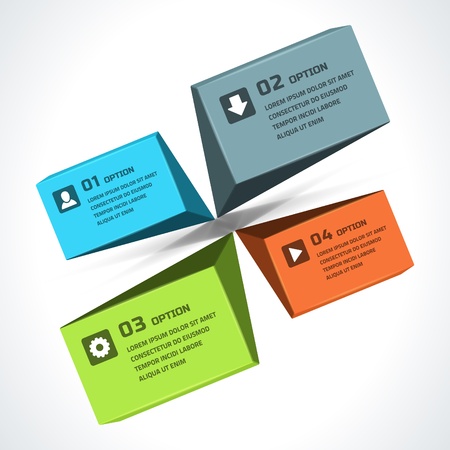 Infographics options design elements  Vector illustration  3d banner numbers and icons website のイラスト素材