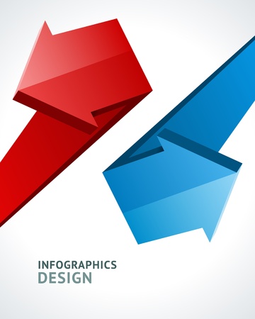 Infographics options design elements  Vector illustration  3d arrows banner numbers and icons websiteのイラスト素材