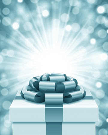 Gift box and light christmas vector background  Card or invitation  Eps 10  のイラスト素材