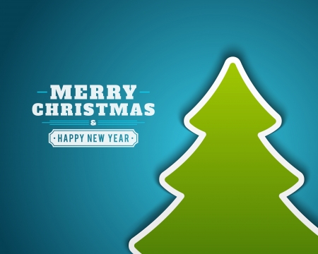 Christmas green tree applique vector background  Christmas card or invitation  のイラスト素材