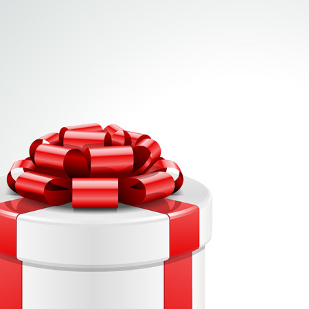 Gift box with bow and light  Christmas card or invitation  Vector background eps 10  のイラスト素材