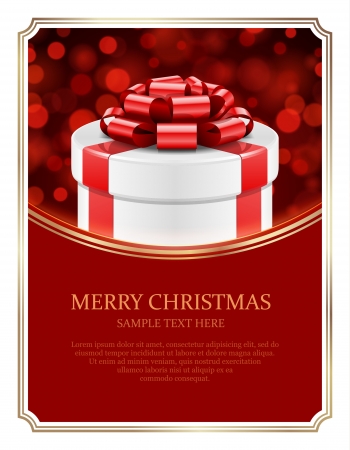 Gift box and light christmas vector background  Card or invitation  Eps 10  のイラスト素材