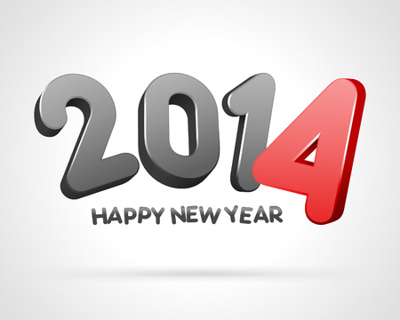 2014 Happy New Year 3d message vector background  Eps 10 のイラスト素材