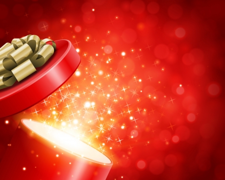 Open gift with fireworks from light vector background  Eps 10のイラスト素材