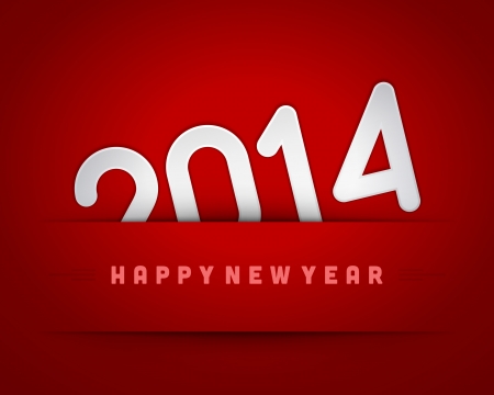 Happy new year 2014 message applique vector design element  Eps 10  のイラスト素材
