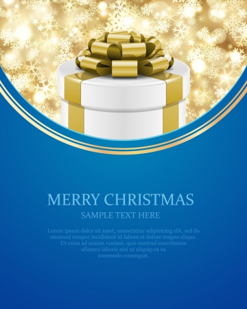 Gift box and light christmas vector background  Card or invitation  Eps 10  のイラスト素材