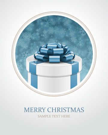 Gift box with bow  Christmas card or invitation  Vector background eps 10  のイラスト素材