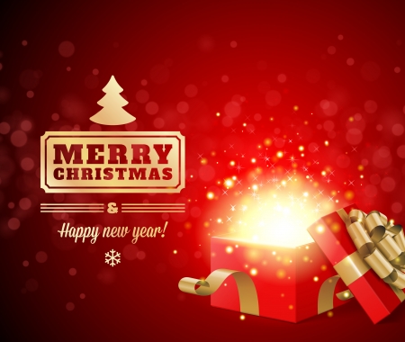 Open gift with fireworks from light vector background  Eps 10 のイラスト素材