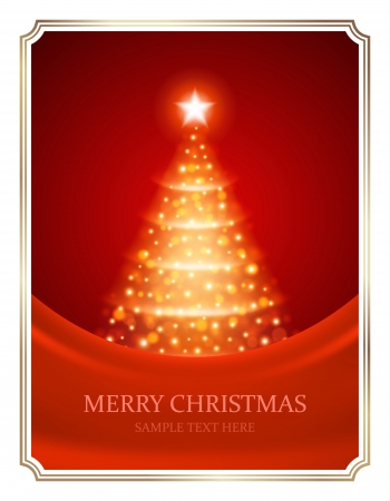 Christmas tree from light vector background  Card or invitation  Eps 10  のイラスト素材