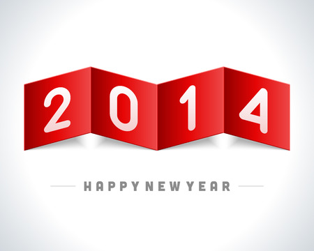 Happy New Year chalk 2014 on bend paper vector background  Eps 10  のイラスト素材