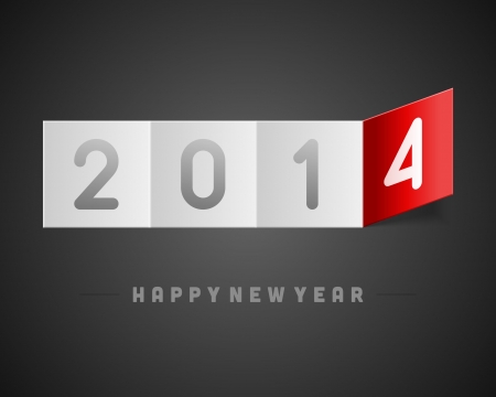 Happy New Year chalk 2014 on bend paper vector background  Eps 10  のイラスト素材