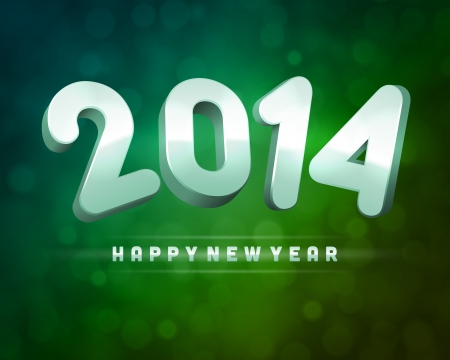 Happy New Year 2014 3d message vector background  Eps 10  のイラスト素材