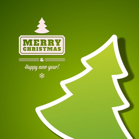 Christmas tree applique vector background  Christmas card or invitation  のイラスト素材