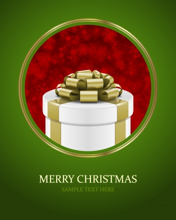 Gift box with bow  Christmas card or invitation  Vector background eps 10  のイラスト素材