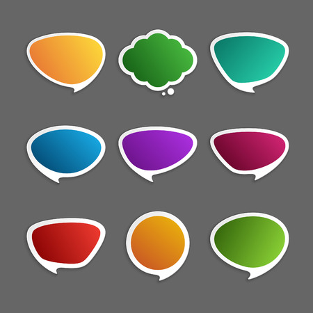 Empty colorful speech bubbles set paper shadow effect のイラスト素材