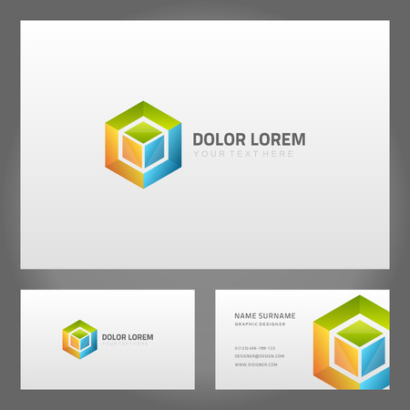 Abstract creative icon and business card  Vector design element  のイラスト素材