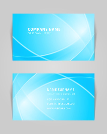 Vector abstract creative business card design template  Light waves background  のイラスト素材