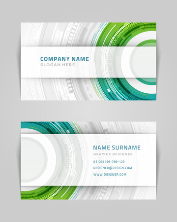 Vector abstract creative business card design template  Technology background  のイラスト素材