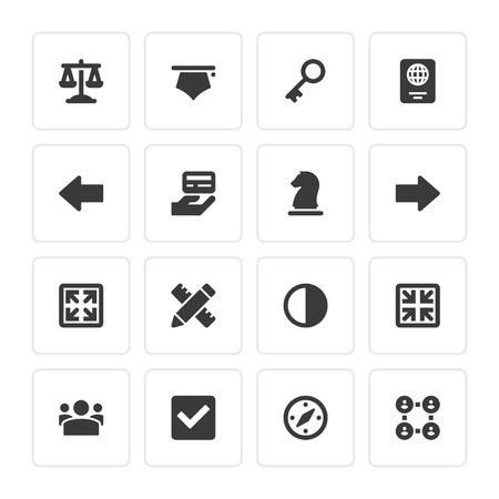 Flat icons vector set for web design, infographics, ui and mobile apps. Objects, business, office, communication and marketing itemsのイラスト素材