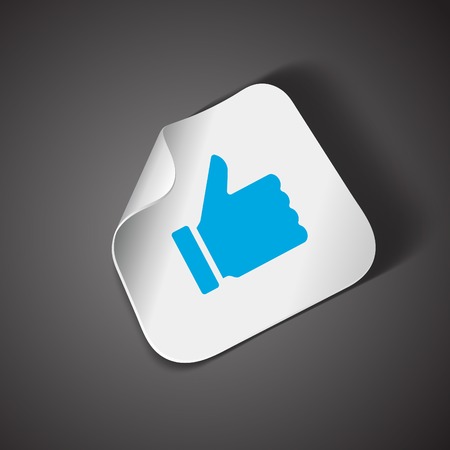 Thumb up icon on bend paper vector design elementのイラスト素材