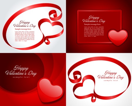 Set Happy Valentines Day greetings cards vector backgroundのイラスト素材