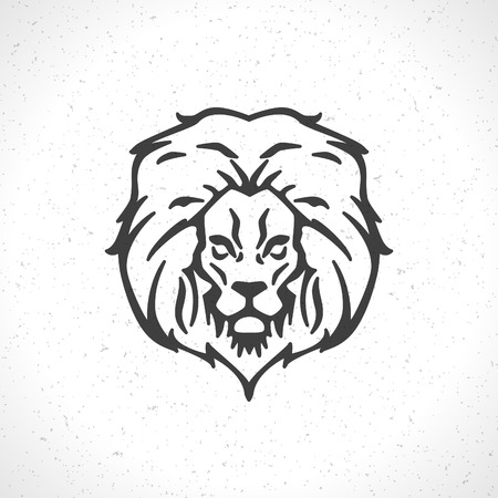 Lion face icon emblem template for business or t-shirt design. Vector Vintage Design Element.のイラスト素材