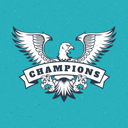 Eagle icon emblem template mascot symbol for business or shirt design. Vector Vintage Design Element.のイラスト素材