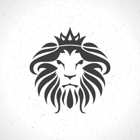 Lion face icon emblem template for business or t-shirt design. Vector Vintage Design Element.のイラスト素材
