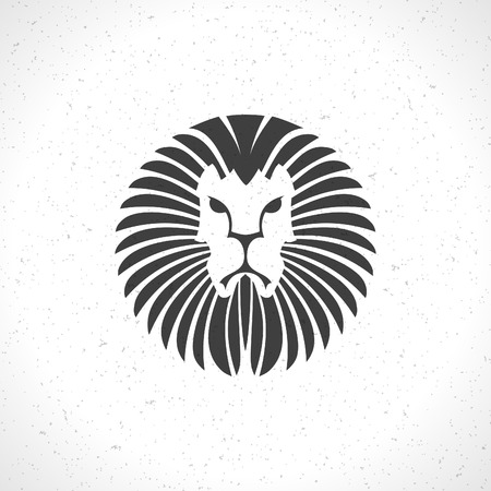 Lion face icon emblem template for business or t-shirt design. Vector Vintage Design Element.のイラスト素材