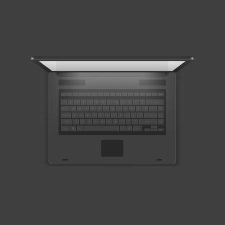 Laptop computer top view vector Illustration.のイラスト素材