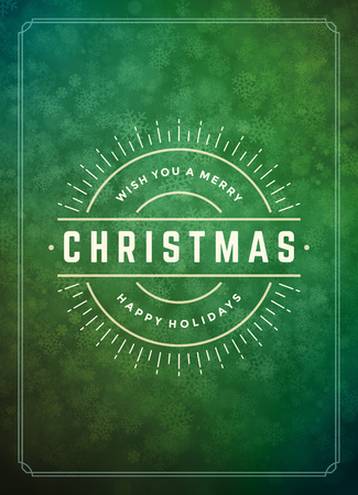 Christmas snowflakes and typography label design vector background. Greeting card or invitation and holidays wishes.のイラスト素材