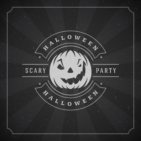 Happy Halloween Typographic Design Vector Background and Pumpkinのイラスト素材