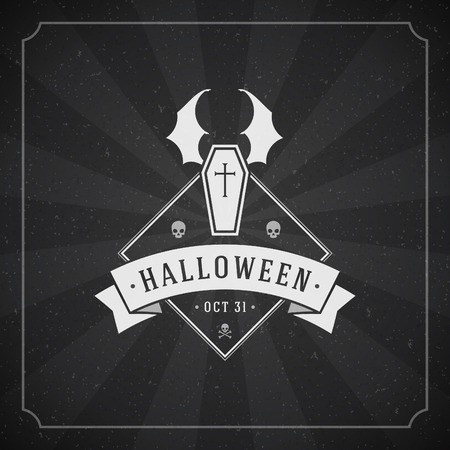 Vintage Happy Halloween Typographic Design Vector Backgroundのイラスト素材