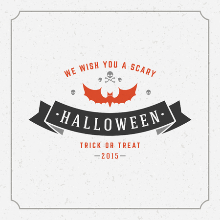 Vintage Happy Halloween Typographic Design Vector Backgroundのイラスト素材