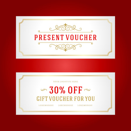 Voucher template with vintage ornament design vector illustrationのイラスト素材