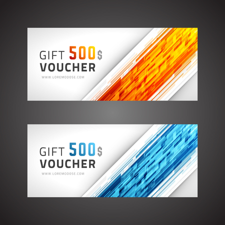 Voucher template abstract waves design vector illustrationのイラスト素材