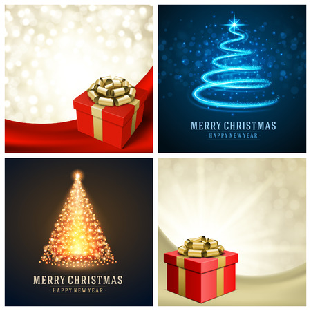 Christmas typography labels design and vector backgrounds set. Greeting card or invitation and holidays wishes.のイラスト素材