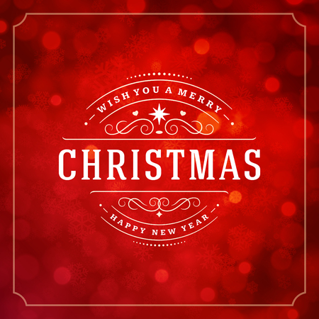 Christmas lights with snowflakes and typography label design vector background. Greeting card or invitation and holidays wishes.のイラスト素材