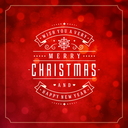 Christmas lights with snowflakes and typography label design vector background. Greeting card or invitation and holidays wishes.のイラスト素材