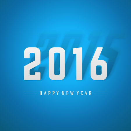 Happy New Year 2016 3d message vector background.のイラスト素材