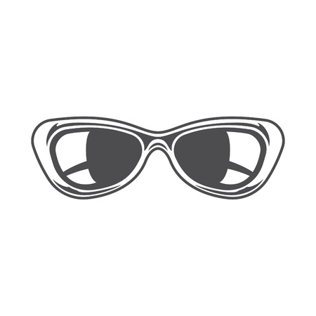 Sun Glasses Isolated on white background vector icon in retro style. Can be used for   badge.のイラスト素材