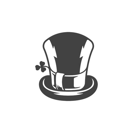 Hat Leprechaun Isolated on white background vector icon in retro style. Can be used for logo or badge.のイラスト素材