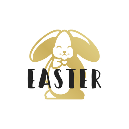 Easter Greeting card text template and badge vector design element.のイラスト素材