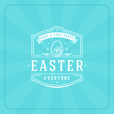 Happy Easter Greeting Card Design text template and badge vector designのイラスト素材