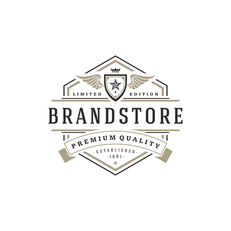 Luxury logo template vector object for logotype or badge Design.のイラスト素材