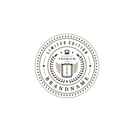 Luxury logo template vector object for logotype or badge Design.のイラスト素材