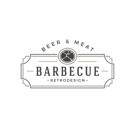 Butchery shop logo template vector object for logotype or badge Design.のイラスト素材