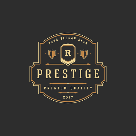 Luxury monogram logo template vector object for logotype or badge Design.の写真素材